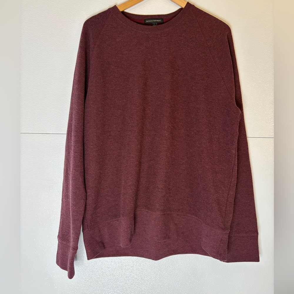 Banana Republic‎ Cotton Blend Maroon Business Casual Crewneck Sweater Size Large